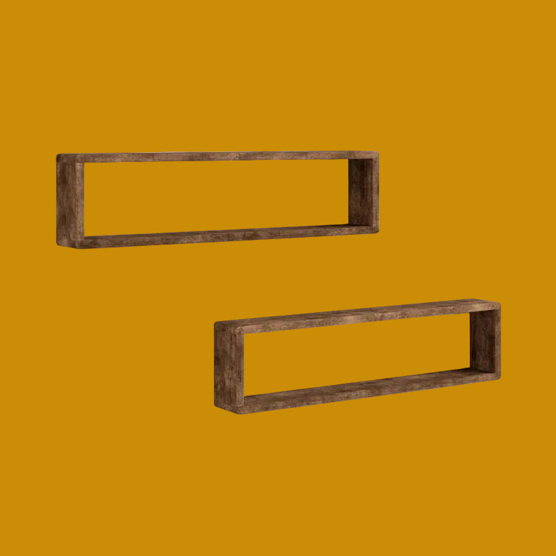 Stylish 2-Piece Alder Solid Wood Floating Shelf by Abbott