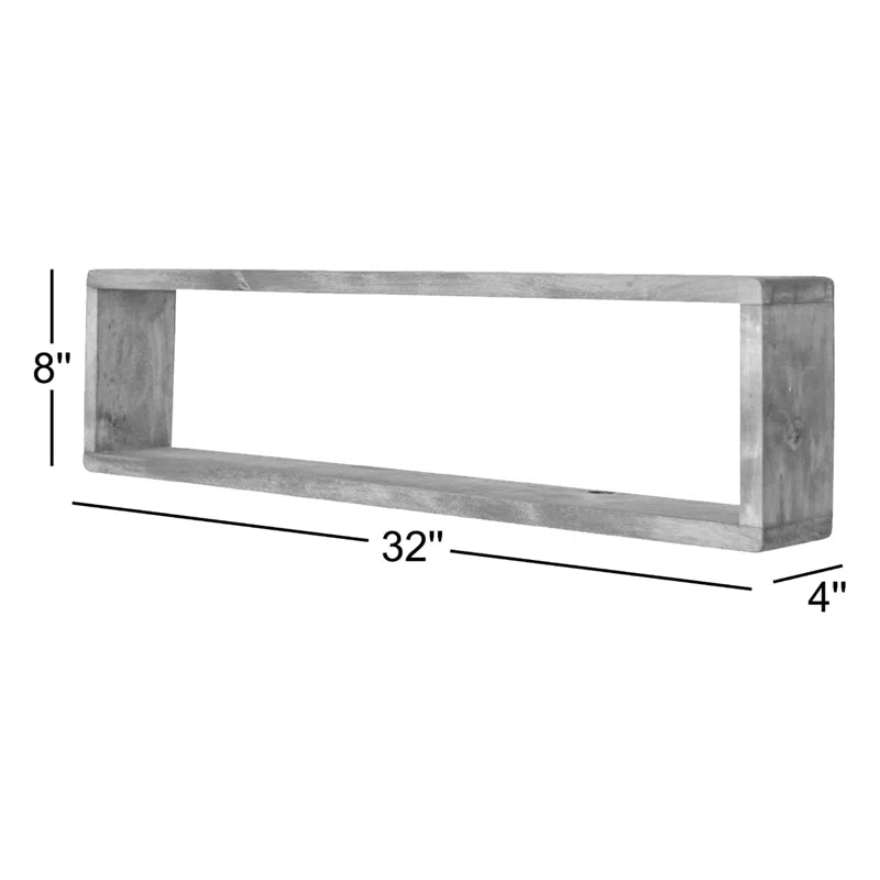 Stylish 2-Piece Alder Solid Wood Floating Shelf by Abbott